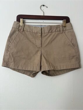 J.Crew Women's Khaki Cotton Preppy Casual pocket Chino Shorts, size 4